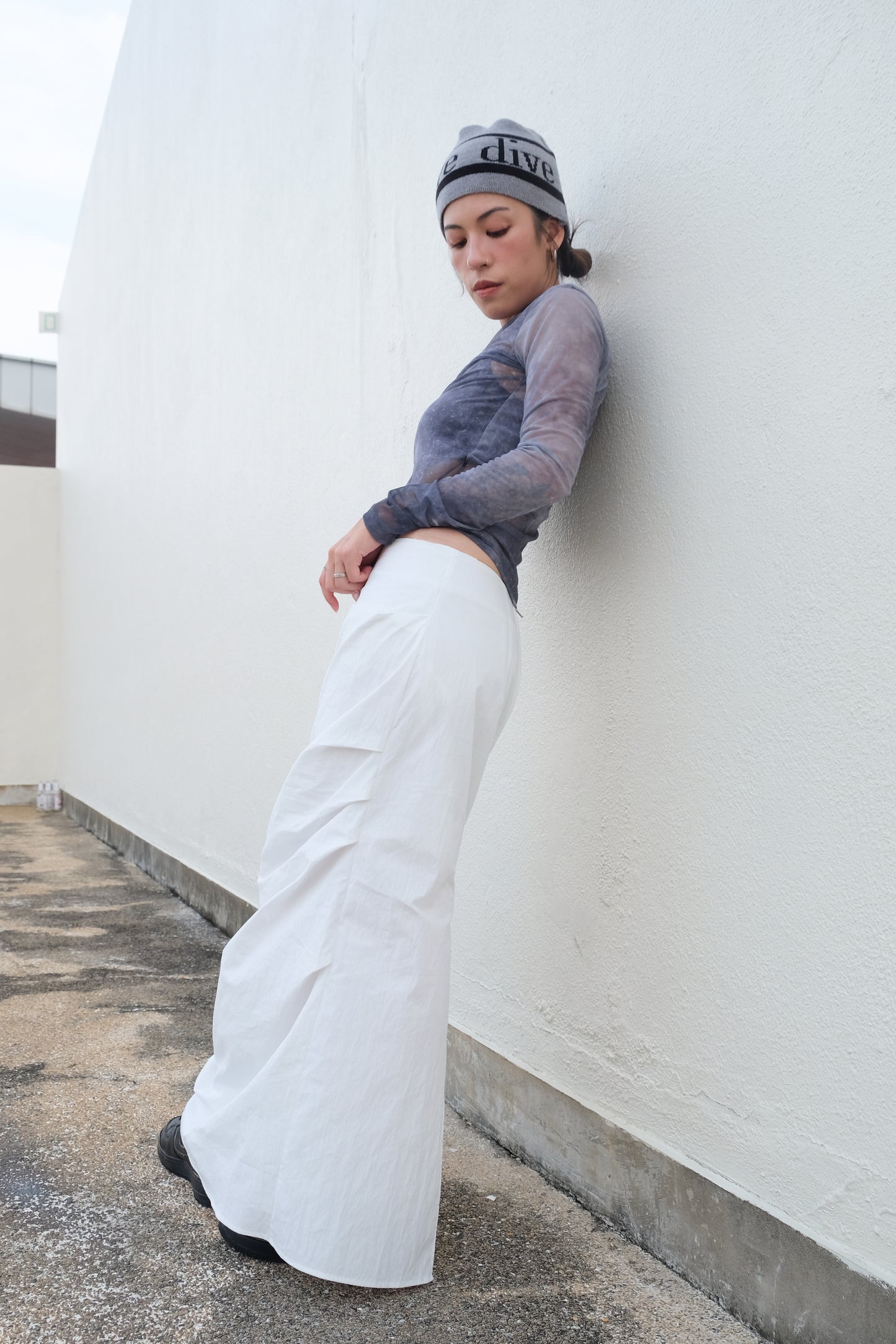 ✨推！"Shiina" Gathered Skirt (White)