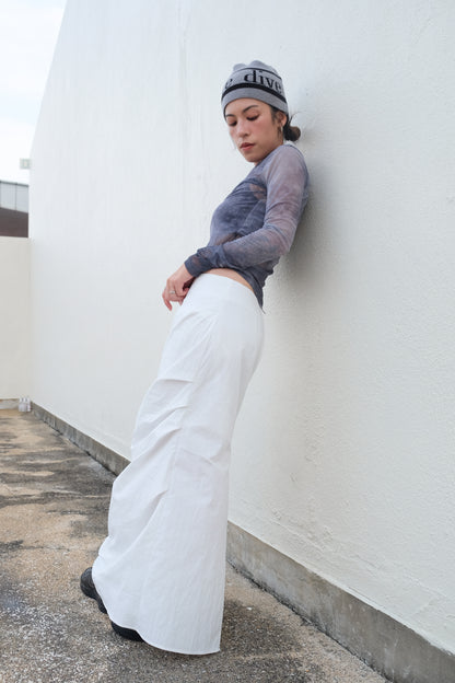 ✨推！"Shiina" Gathered Skirt (White)