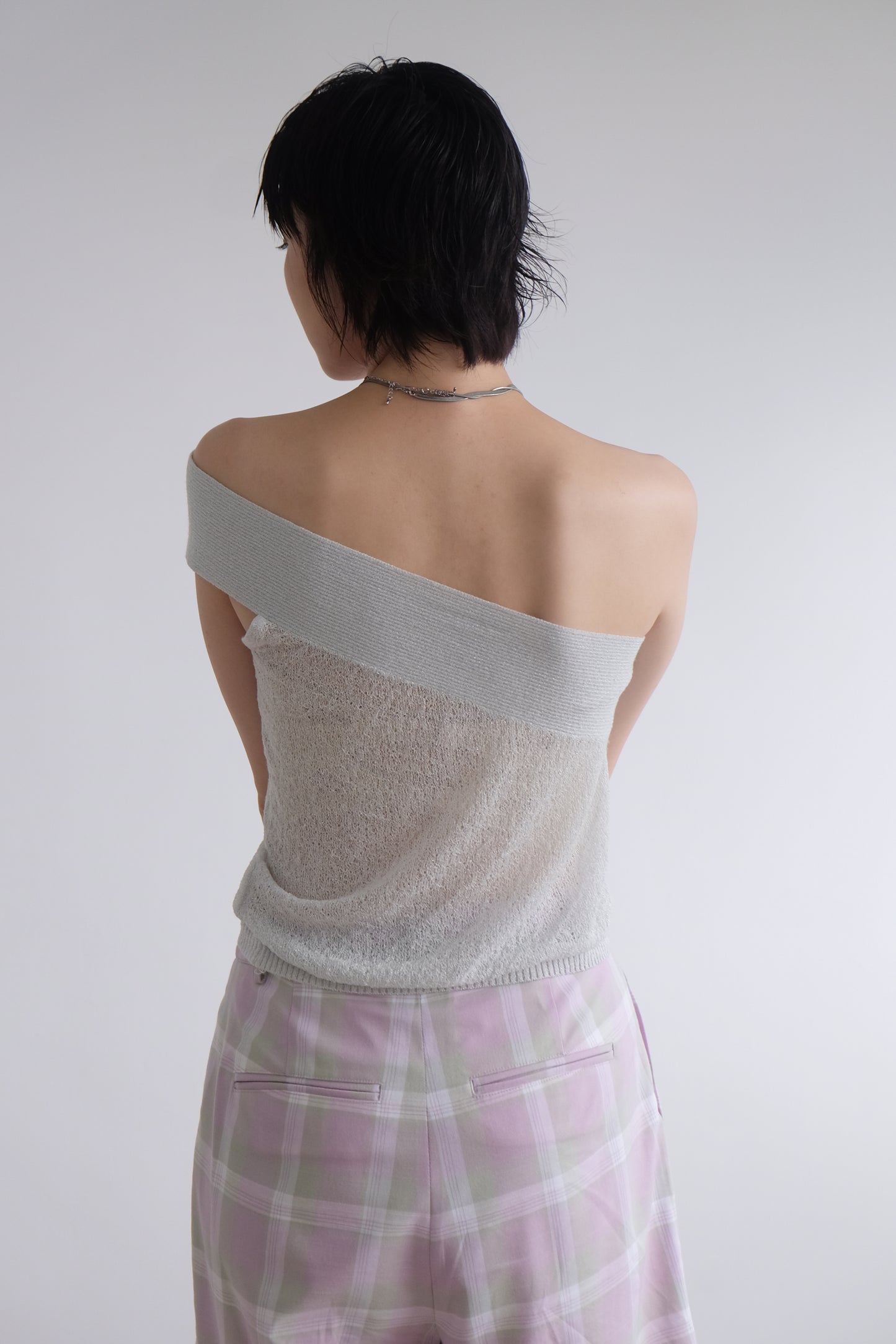 ✨推！“Liz" Cross-shoulder Two-piece (Silver Grey)