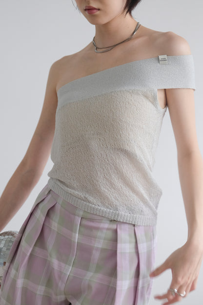 ✨推！“Liz" Cross-shoulder Two-piece (Silver Grey)