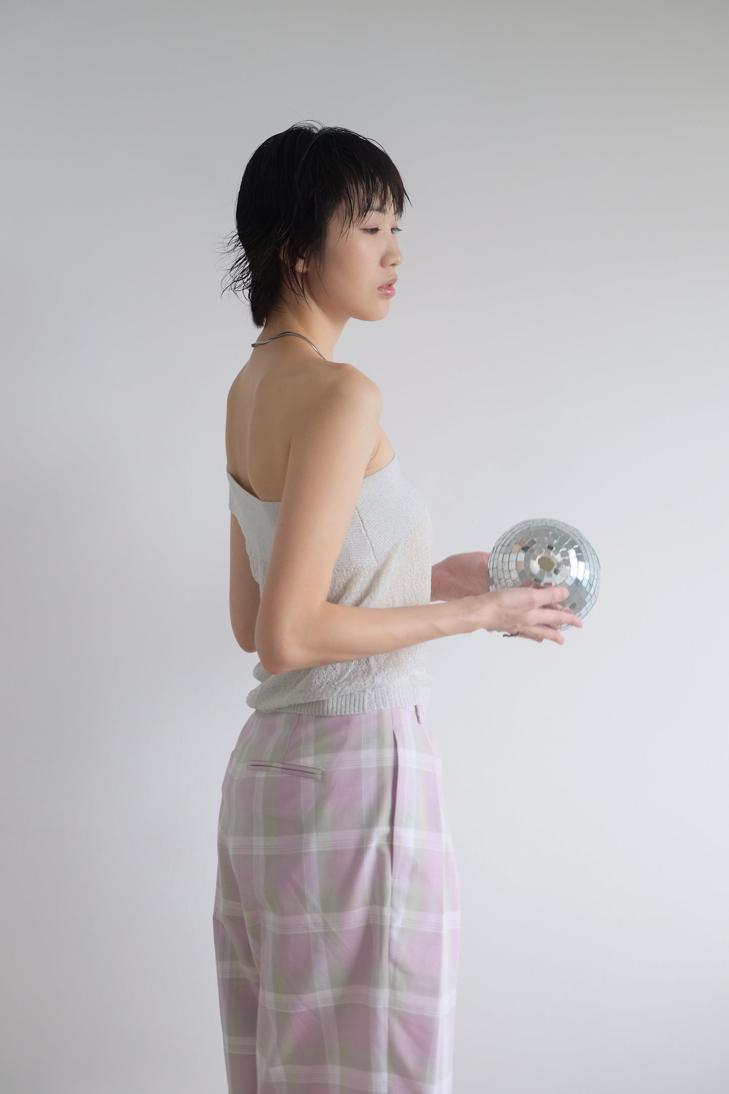 ✨推！“Liz" Cross-shoulder Two-piece (Silver Grey)