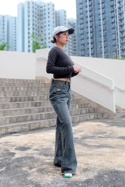 "Gemini" Two-way Layering Top (Caramel/ Charcoal/ Ivory)