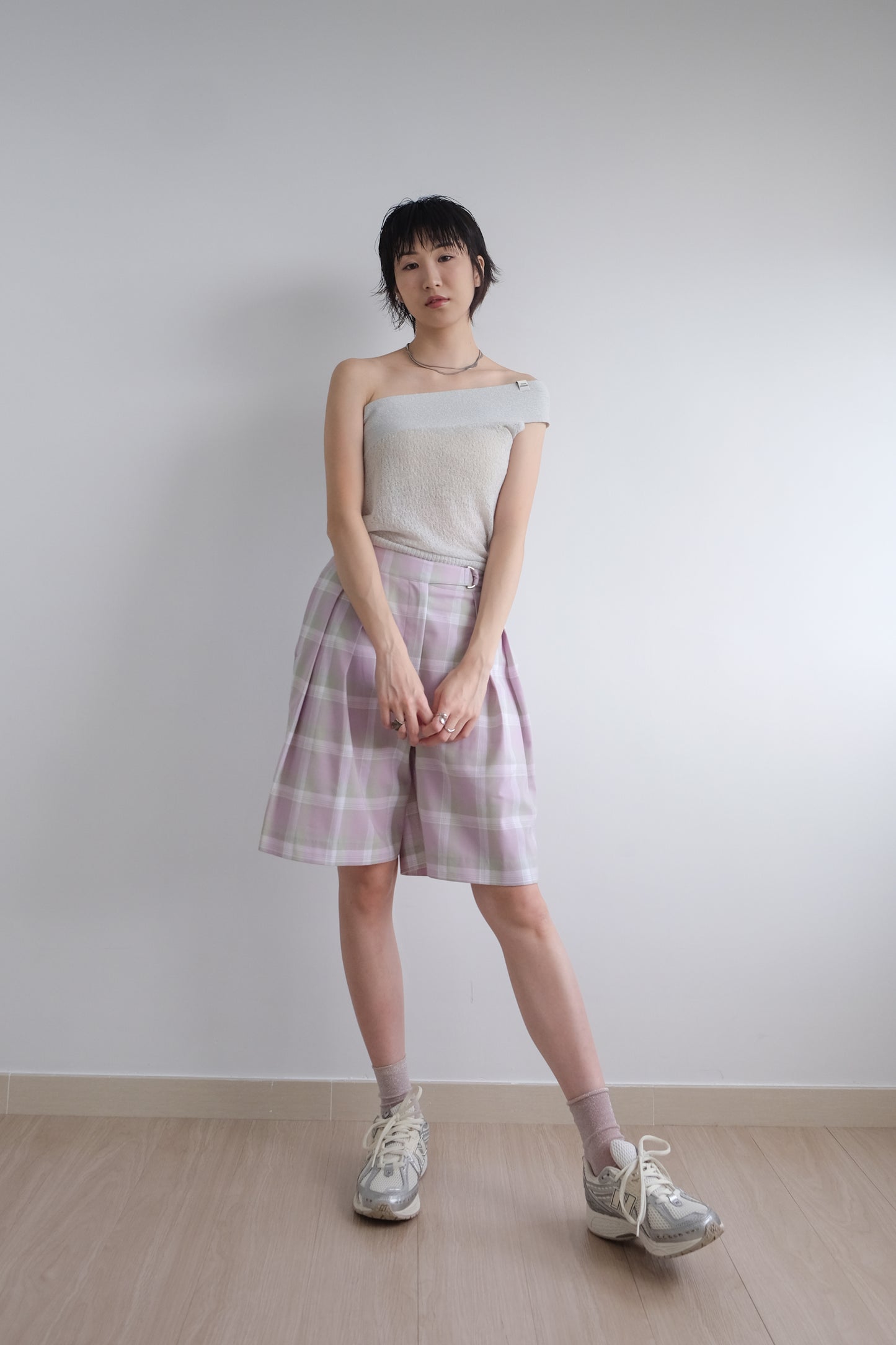 ✨推！“Liz" Cross-shoulder Two-piece (Silver Grey)