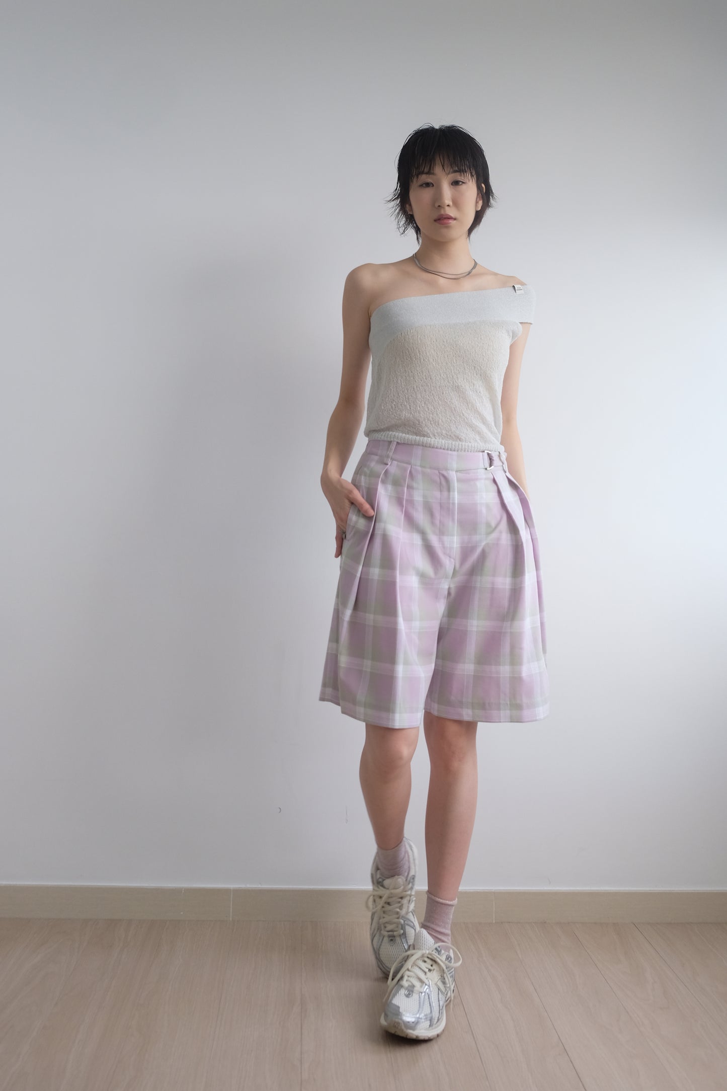 ✨推！“Liz" Cross-shoulder Two-piece (Silver Grey)