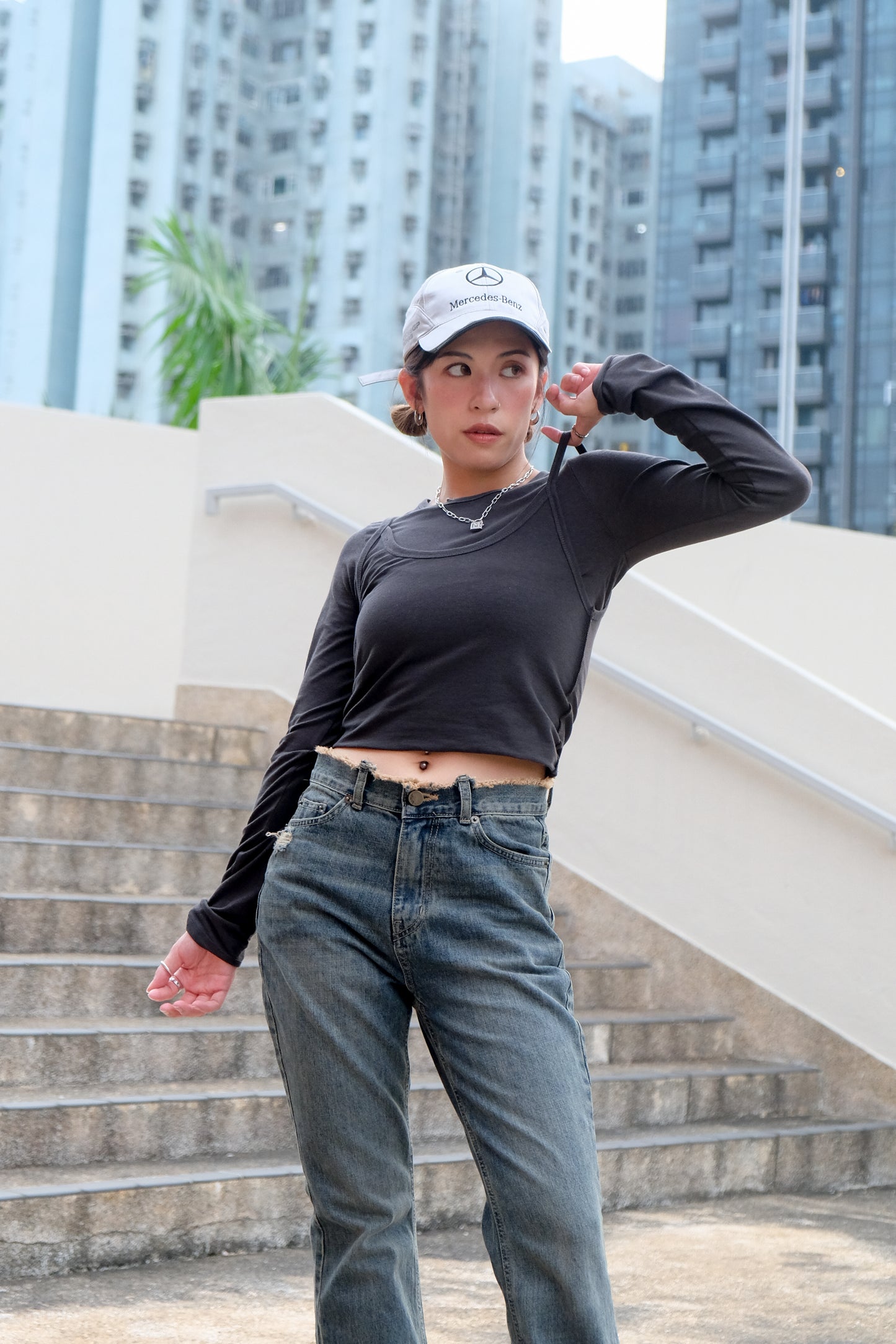 "Gemini" Two-way Layering Top (Caramel/ Charcoal/ Ivory)