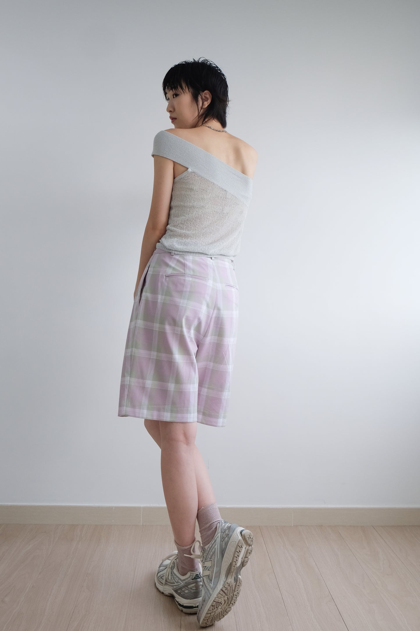 ✨推！“Liz" Cross-shoulder Two-piece (Silver Grey)