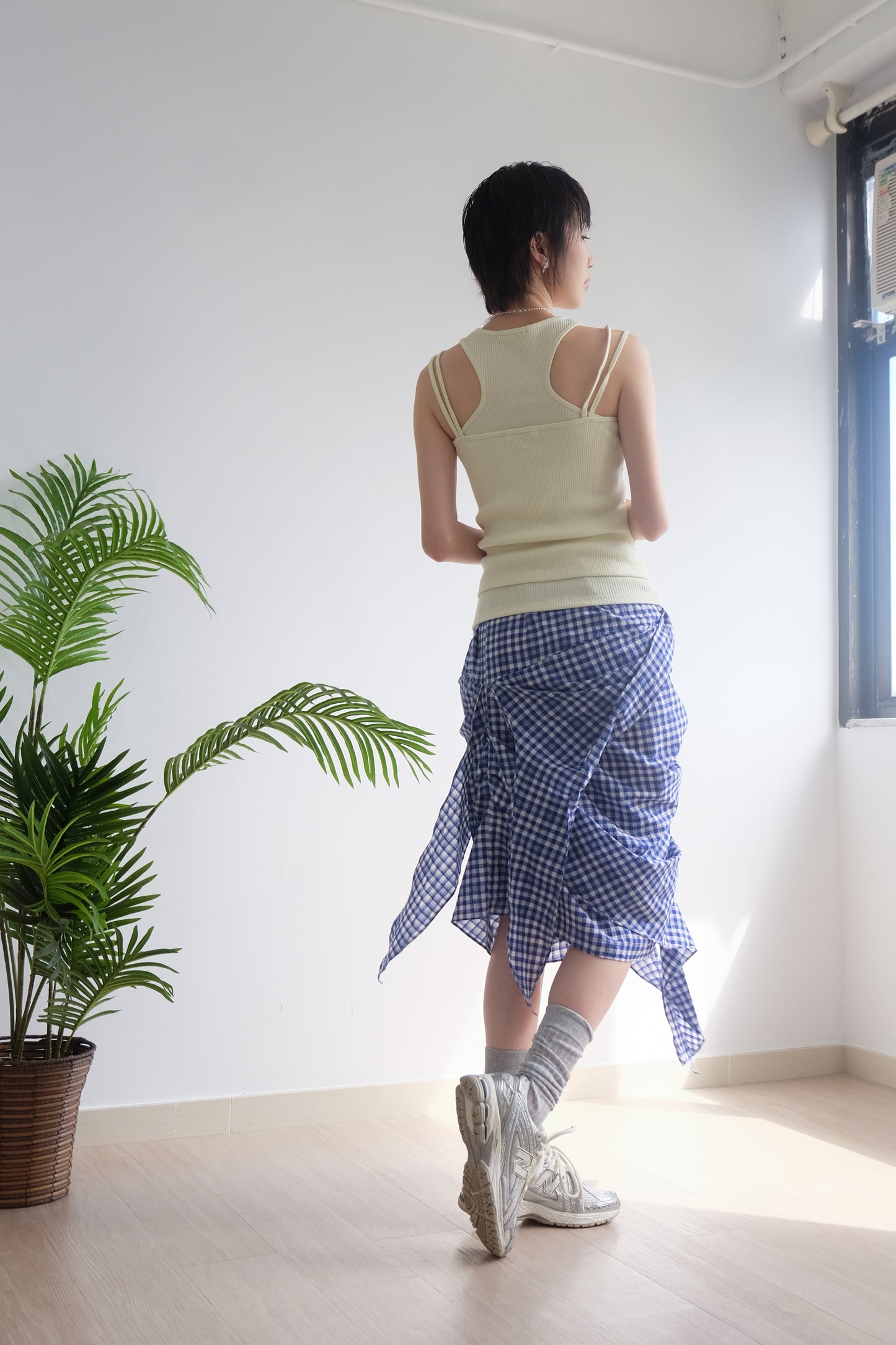 2-way Gingham Knots Top/ Skirt (Blue)