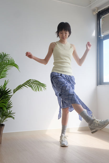 2-way Gingham Knots Top/ Skirt (Blue)
