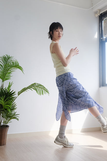 2-way Gingham Knots Top/ Skirt (Blue)