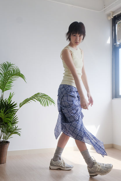 2-way Gingham Knots Top/ Skirt (Blue)
