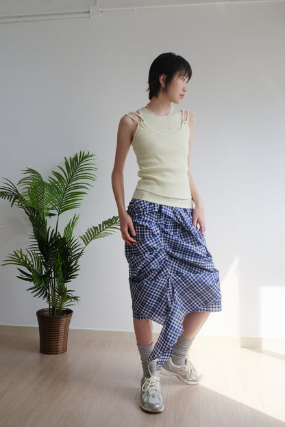 2-way Gingham Knots Top/ Skirt (Blue)