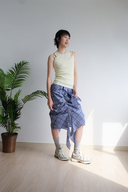 2-way Gingham Knots Top/ Skirt (Blue)