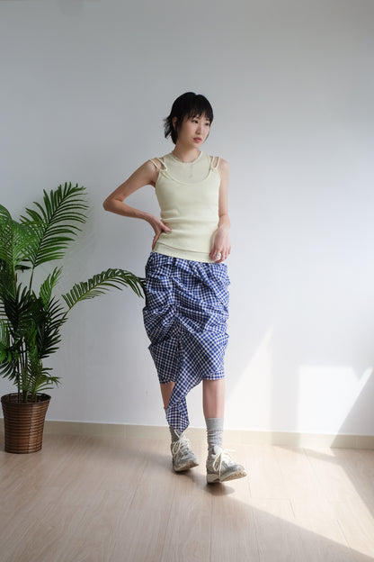 2-way Gingham Knots Top/ Skirt (Blue)