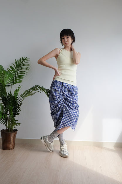 2-way Gingham Knots Top/ Skirt (Blue)