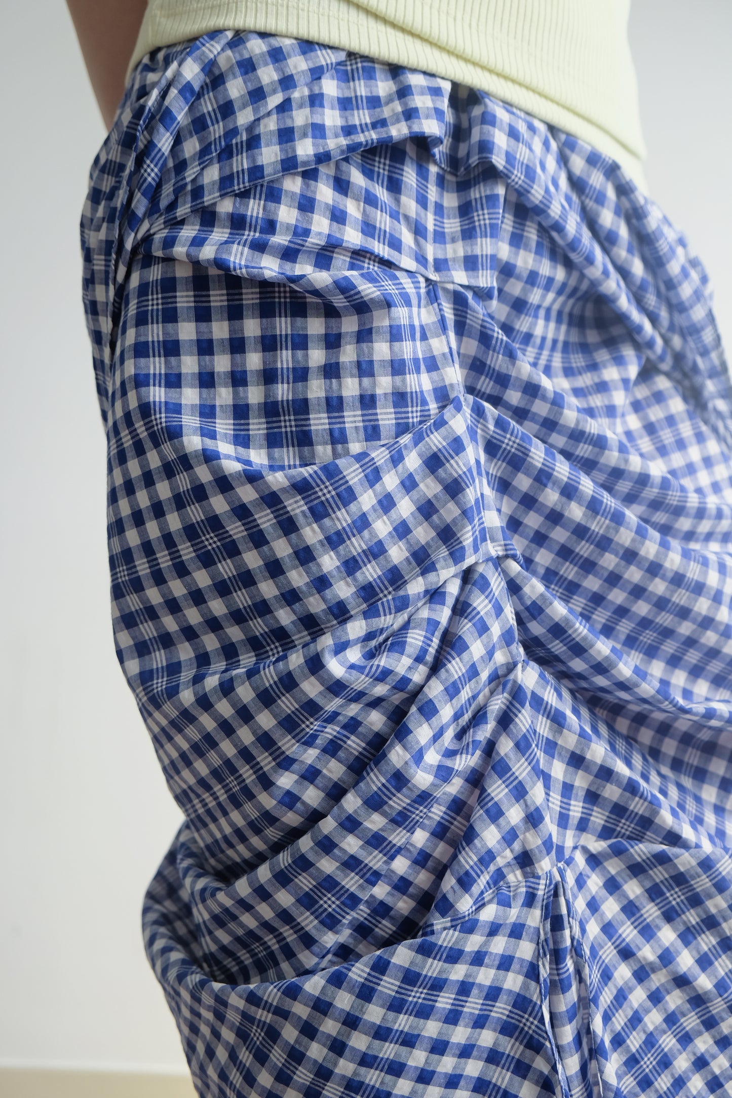 2-way Gingham Knots Top/ Skirt (Blue)