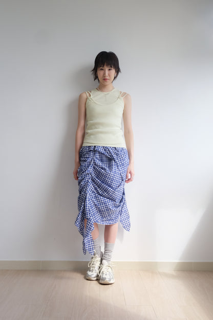 2-way Gingham Knots Top/ Skirt (Blue)