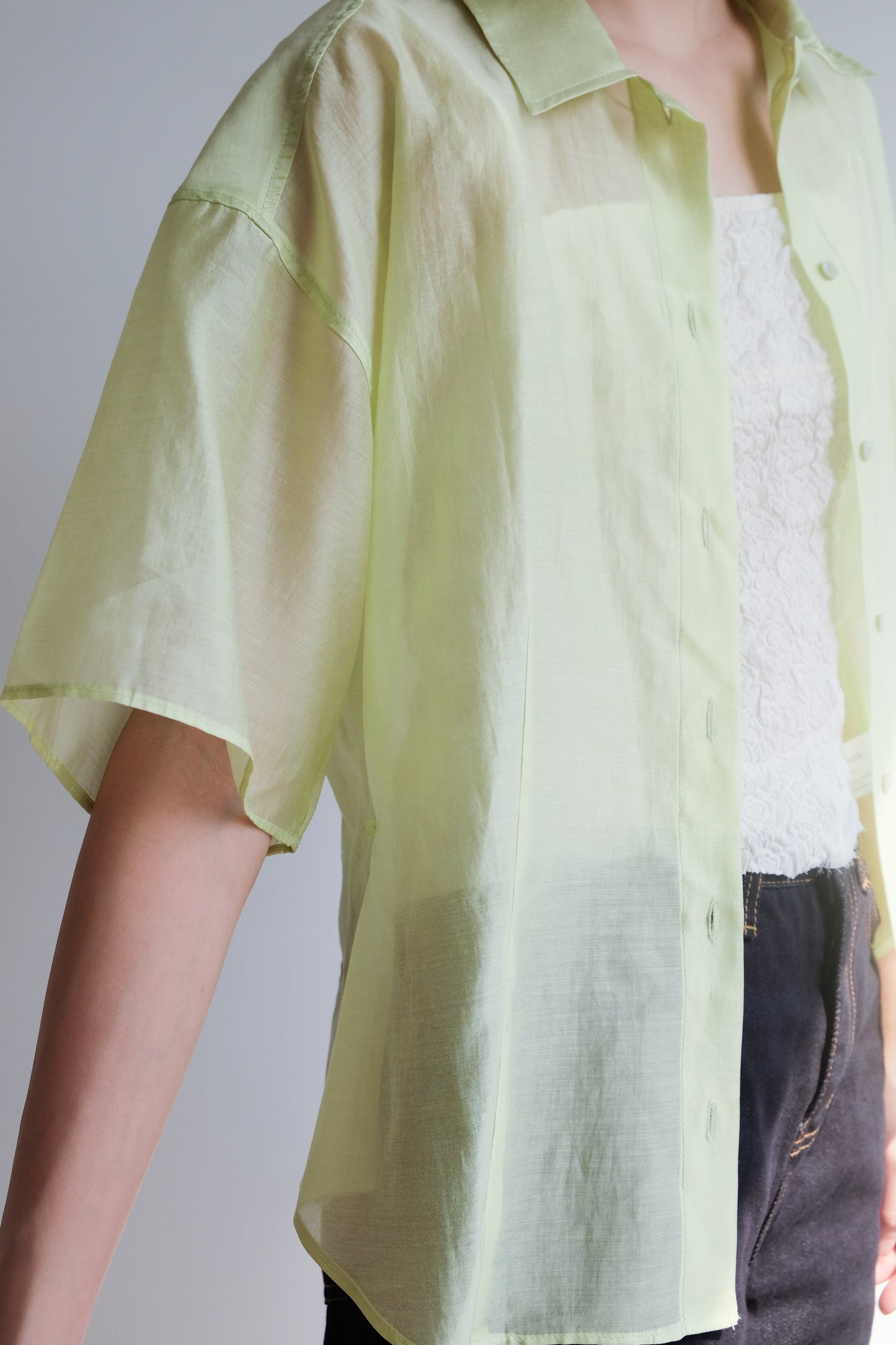 Lime 2-way See-through Shirt