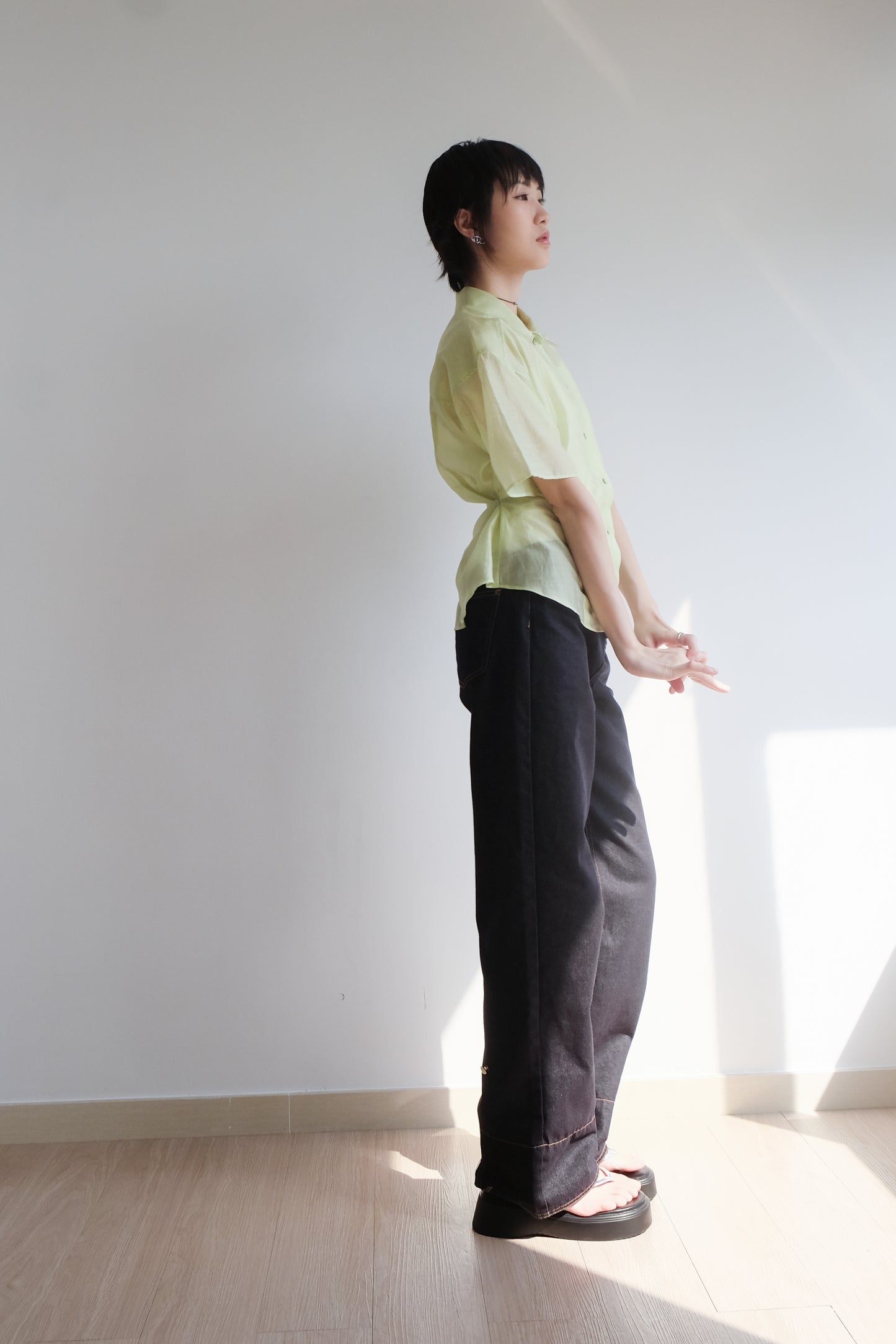 Lime 2-way See-through Shirt