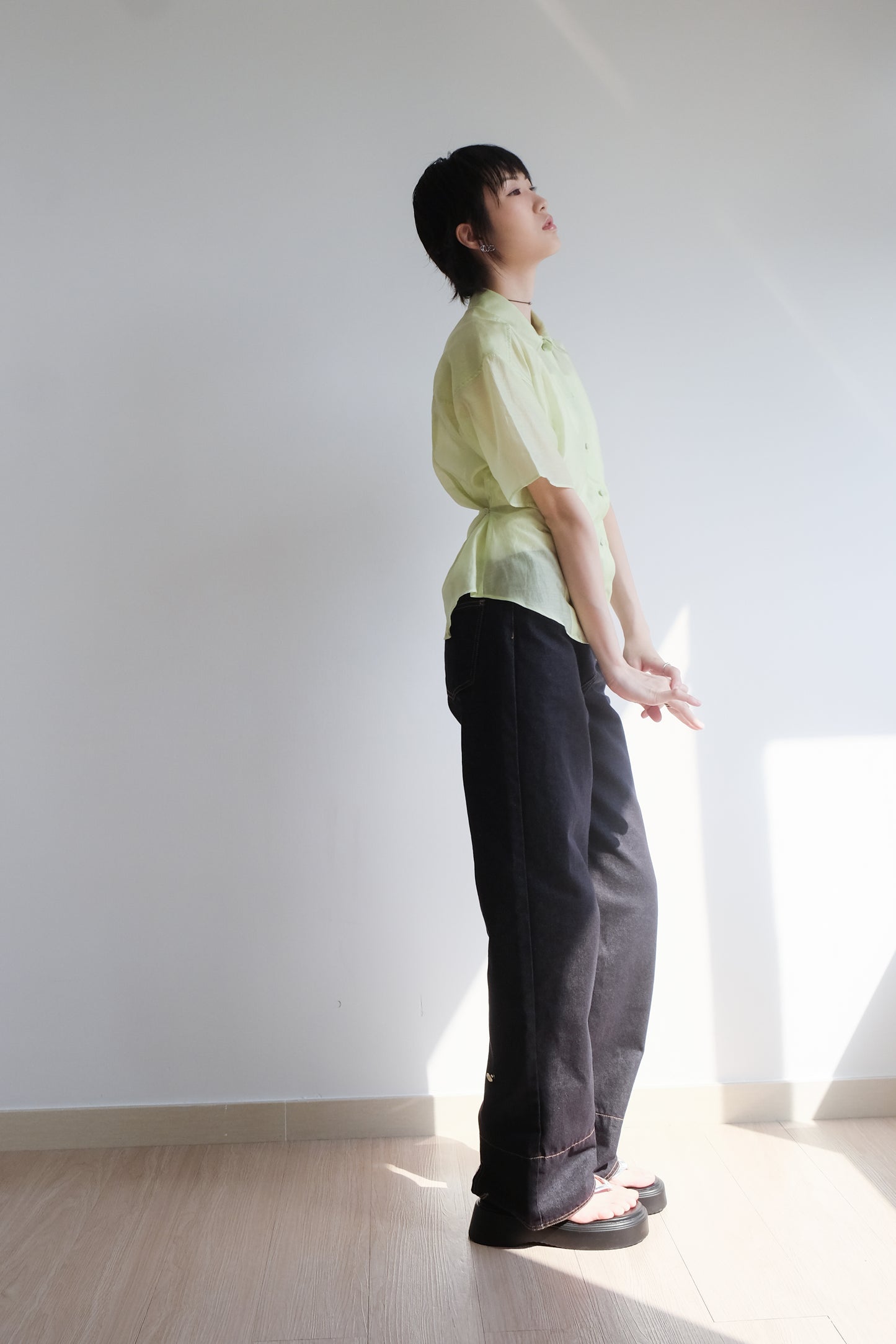 Lime 2-way See-through Shirt