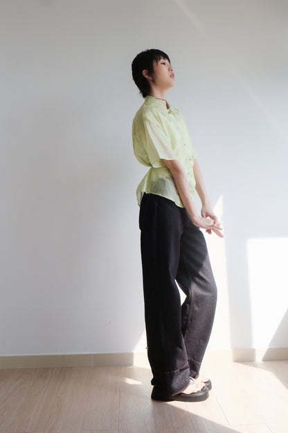 Lime 2-way See-through Shirt