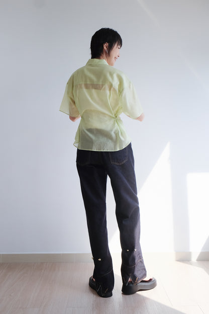 Lime 2-way See-through Shirt
