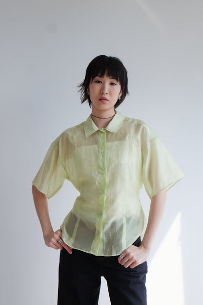 Lime 2-way See-through Shirt