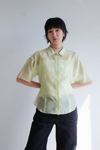 Lime 2-way See-through Shirt