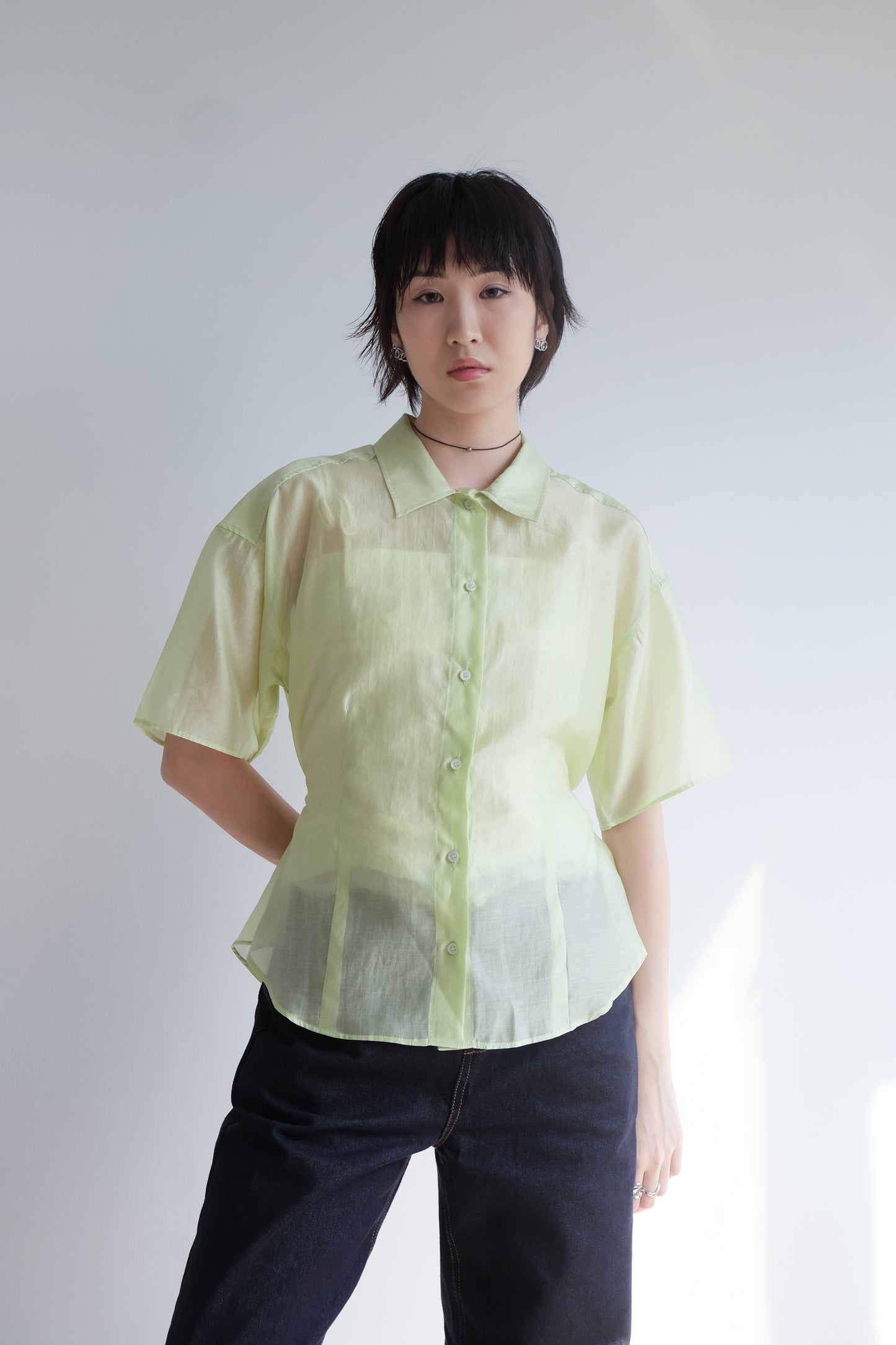 Lime 2-way See-through Shirt