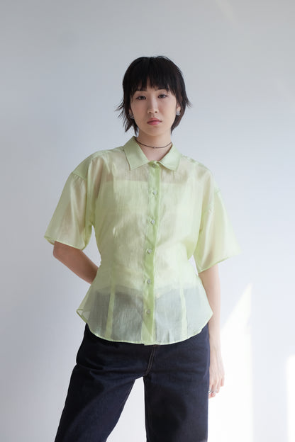 Lime 2-way See-through Shirt