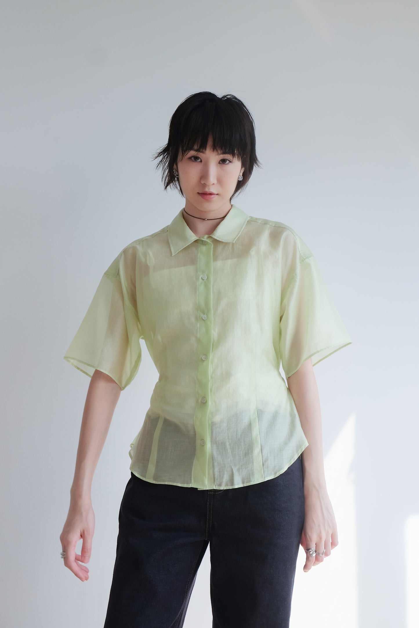 Lime 2-way See-through Shirt