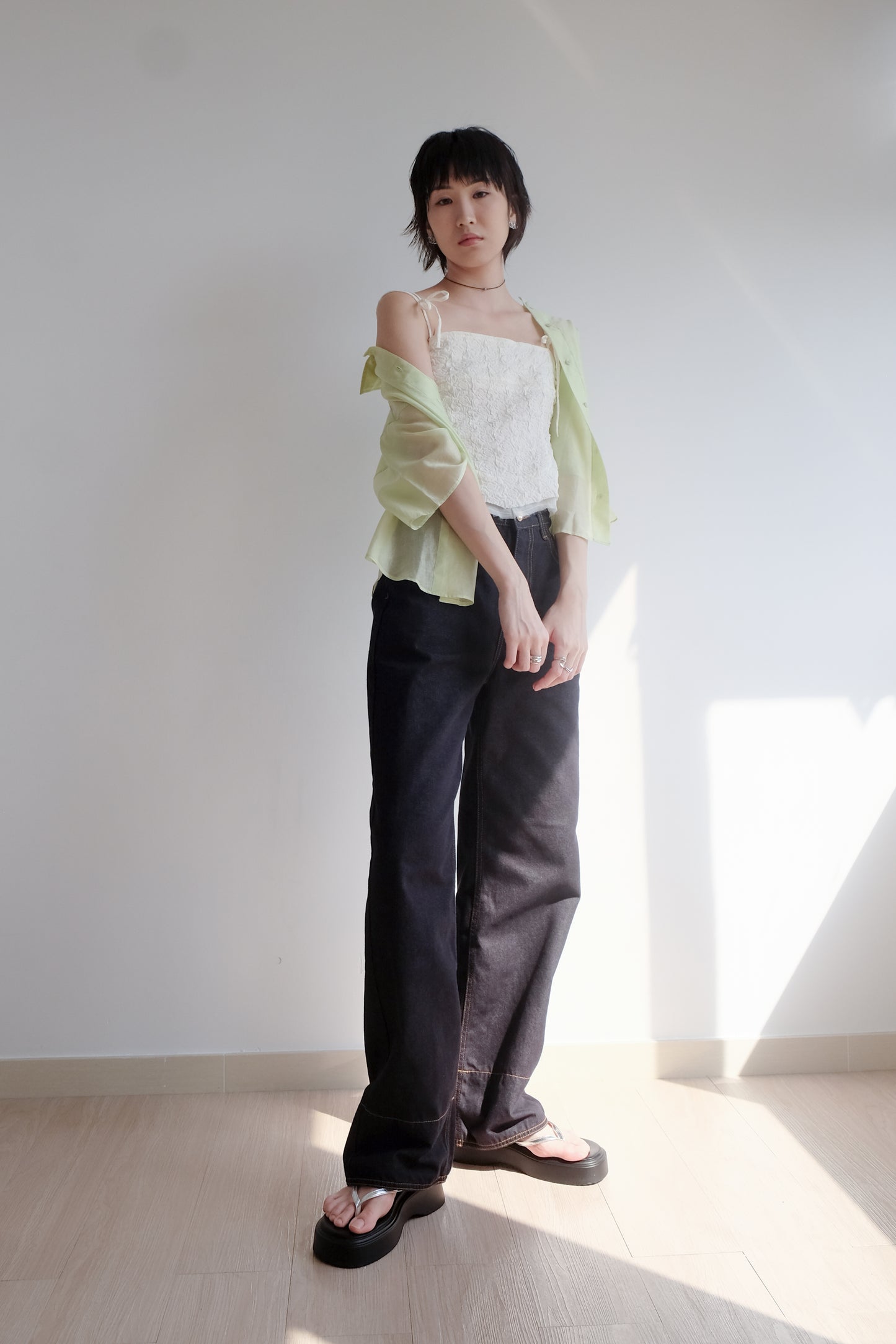 Lime 2-way See-through Shirt