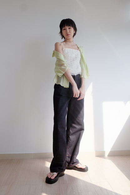 Lime 2-way See-through Shirt