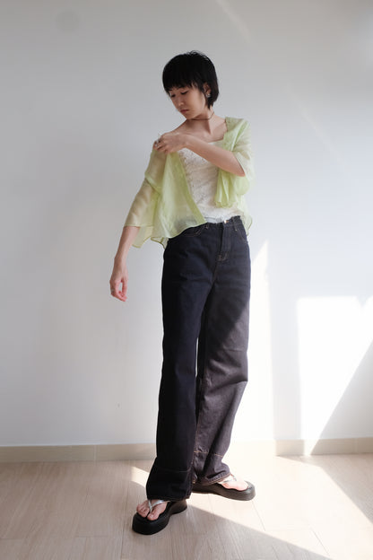 Lime 2-way See-through Shirt