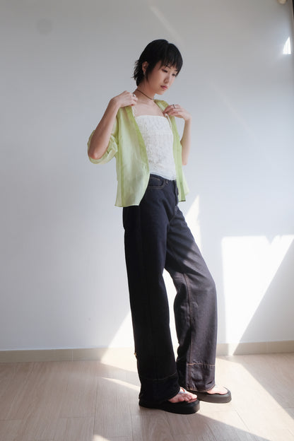 Lime 2-way See-through Shirt