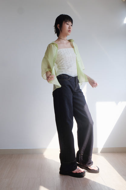 Lime 2-way See-through Shirt
