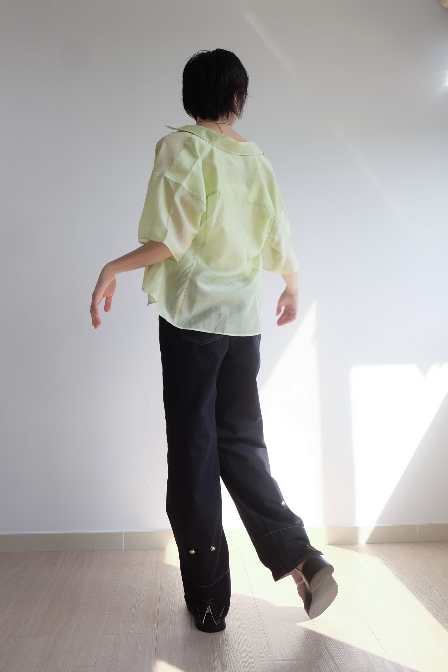 Lime 2-way See-through Shirt