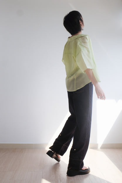 Lime 2-way See-through Shirt