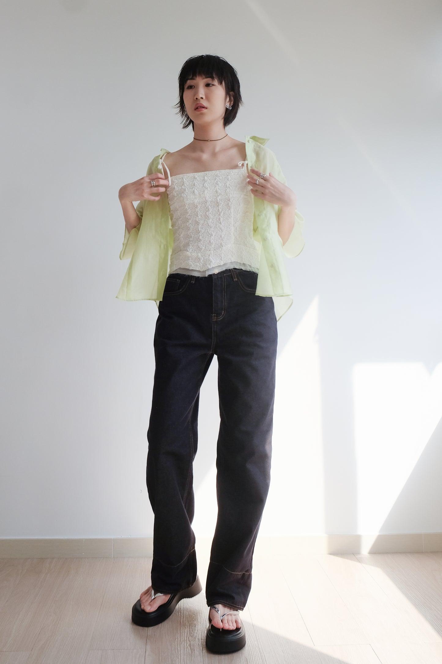 Lime 2-way See-through Shirt