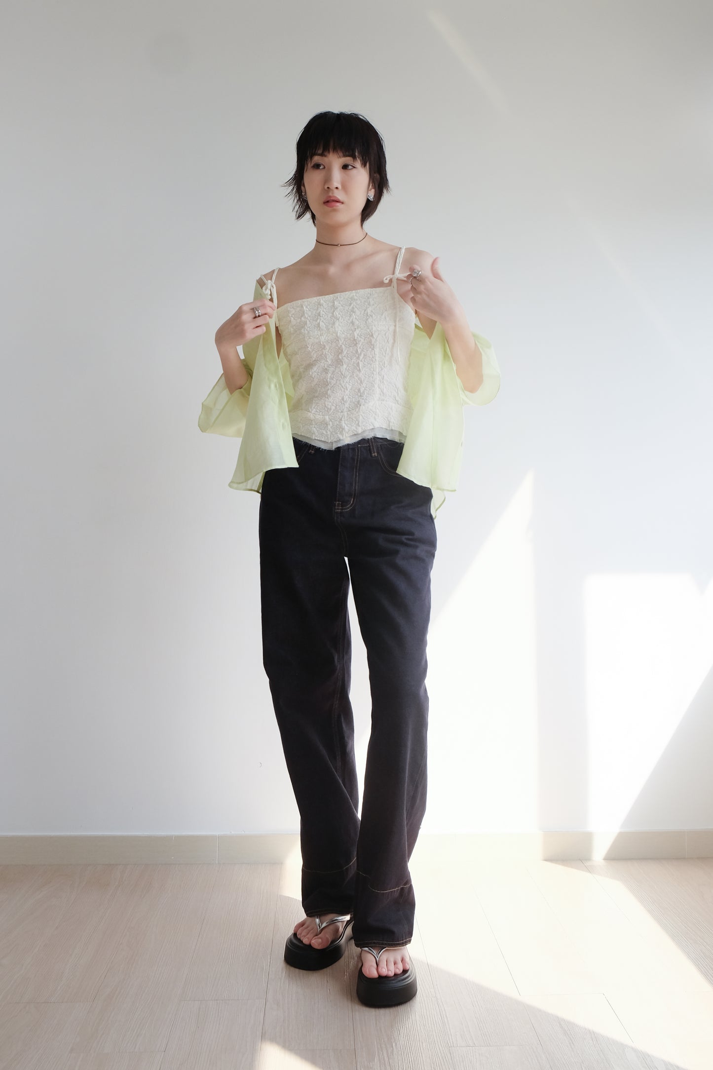 Lime 2-way See-through Shirt