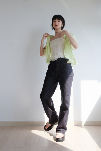 Lime 2-way See-through Shirt