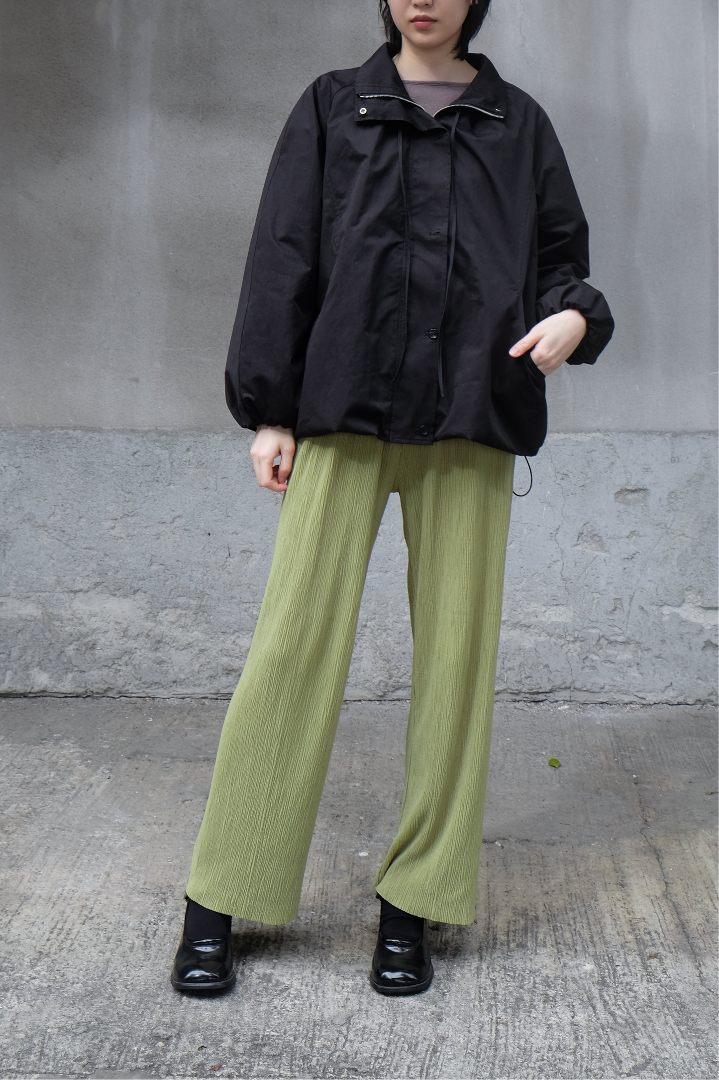 Cooling Textured Everyday Pants (Purple/ Green)