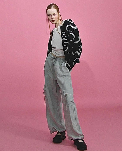 ✨推！"Yin Yang"  Wool Knit Zip Jacket (Black)
