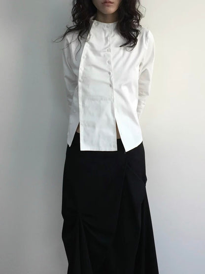 Victorian Flexible-button Blouse (Ivory)