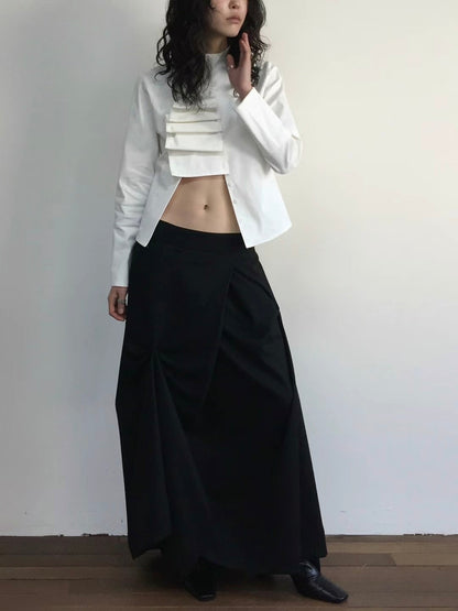 Victorian Flexible-button Blouse (Ivory)
