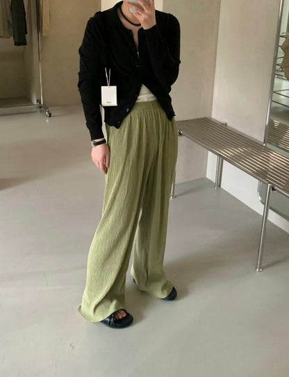 Cooling Textured Everyday Pants (Purple/ Green)