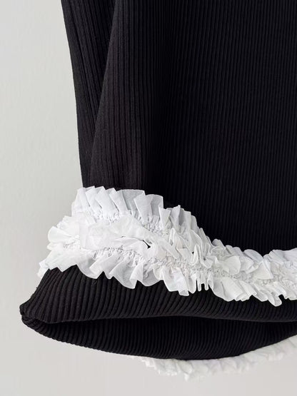 Ruffle Rim Tank Top (White)