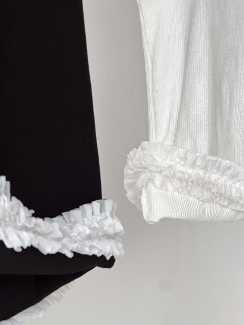 Ruffle Rim Tank Top (White)