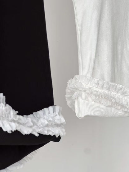 Ruffle Rim Tank Top (White)