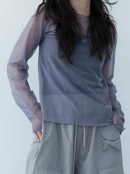 連線優惠/ See-through Layering Long Sleeves