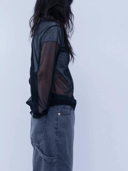 連線優惠/ See-through Layering Long Sleeves